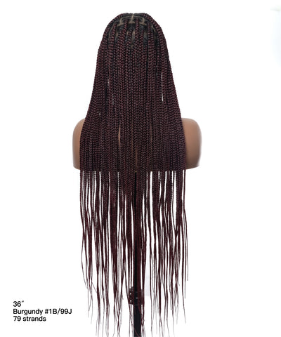 48" Lightweight Knotless HD Full Lace Box Braided Wig