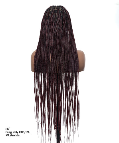 48" Lightweight Knotless HD Full Lace Box Braided Wig
