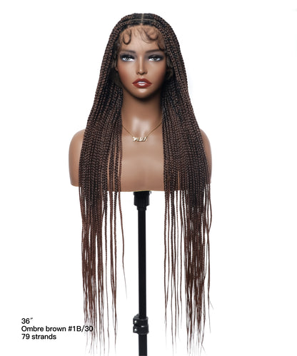 Small Head Size Exclusive - Lightweight Knotless HD Full Lace Box Braided Wig