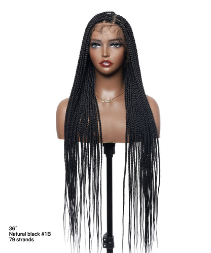 48" Lightweight Knotless HD Full Lace Box Braided Wig