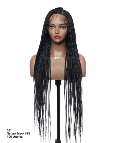 48" Lightweight Knotless HD Full Lace Box Braided Wig