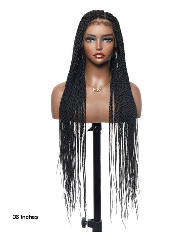 Senegalese Twist Style 36“ Swiss HD Full Lace High Density 100 Strands Braided Wig