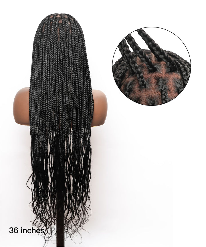 knotless box braids wig with boho curly ends 4