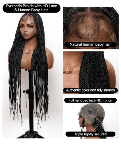 uBraids Knotless Box Braided Wig 36" Full Hand-tied 79 Strands