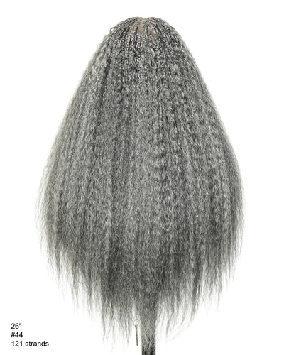 Makeda - 28" Kinky Straight Virgin Human Hair Ultra Full Boho Box Braided Wig