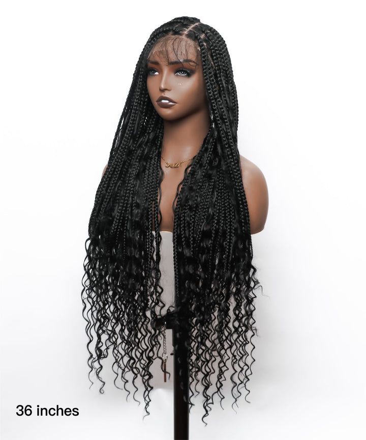 medium knotless boho box braids wig 8