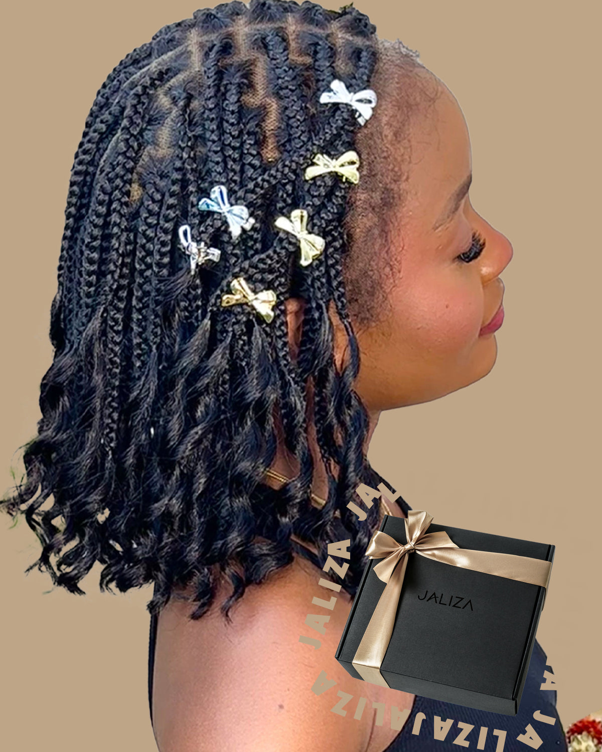 Thanksgiving Gift Box: Large Head Size Exclusive 12" Curly Ends Boho Braided Wig