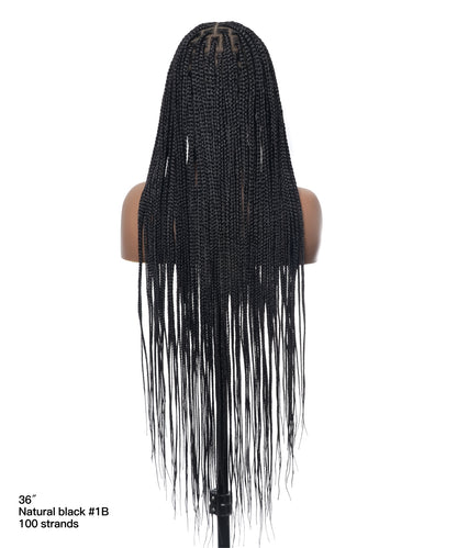 48" Lightweight Knotless HD Full Lace Box Braided Wig