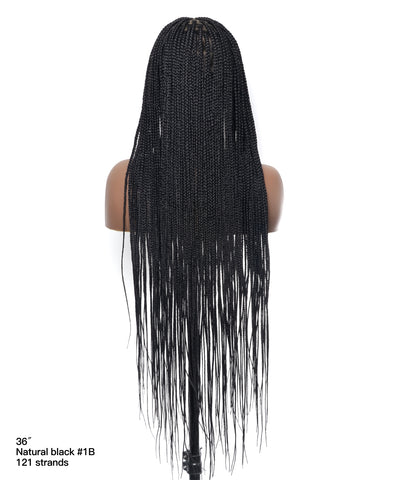 48" Lightweight Knotless HD Full Lace Box Braided Wig