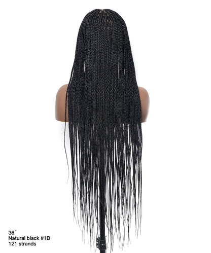 48" Lightweight Knotless HD Full Lace Box Braided Wig