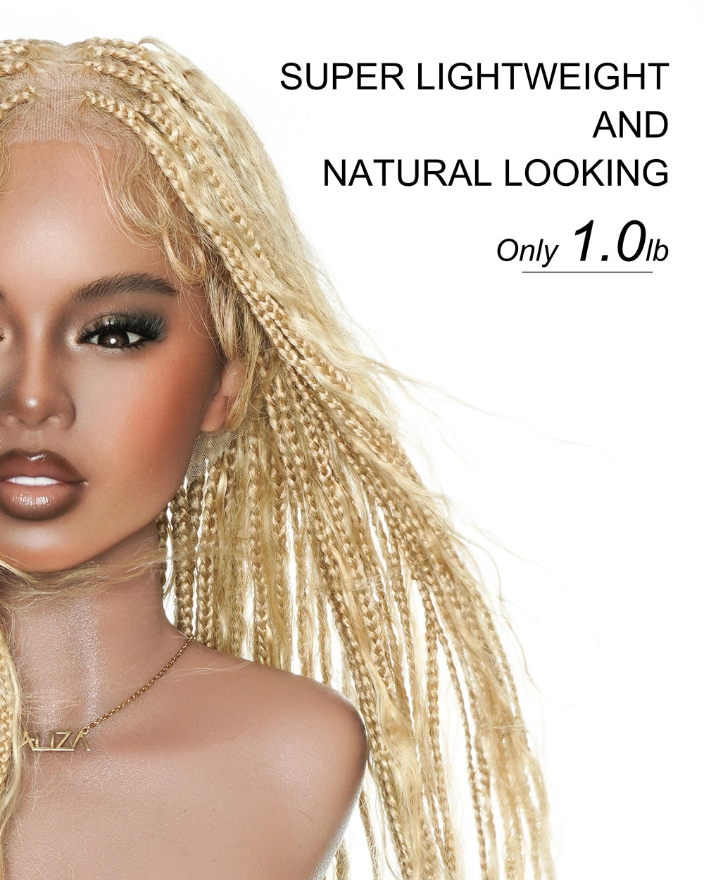 Color 27/613 Pre-Bleached Swiss HD Full Lace Glueless Boho Box Braided Wig