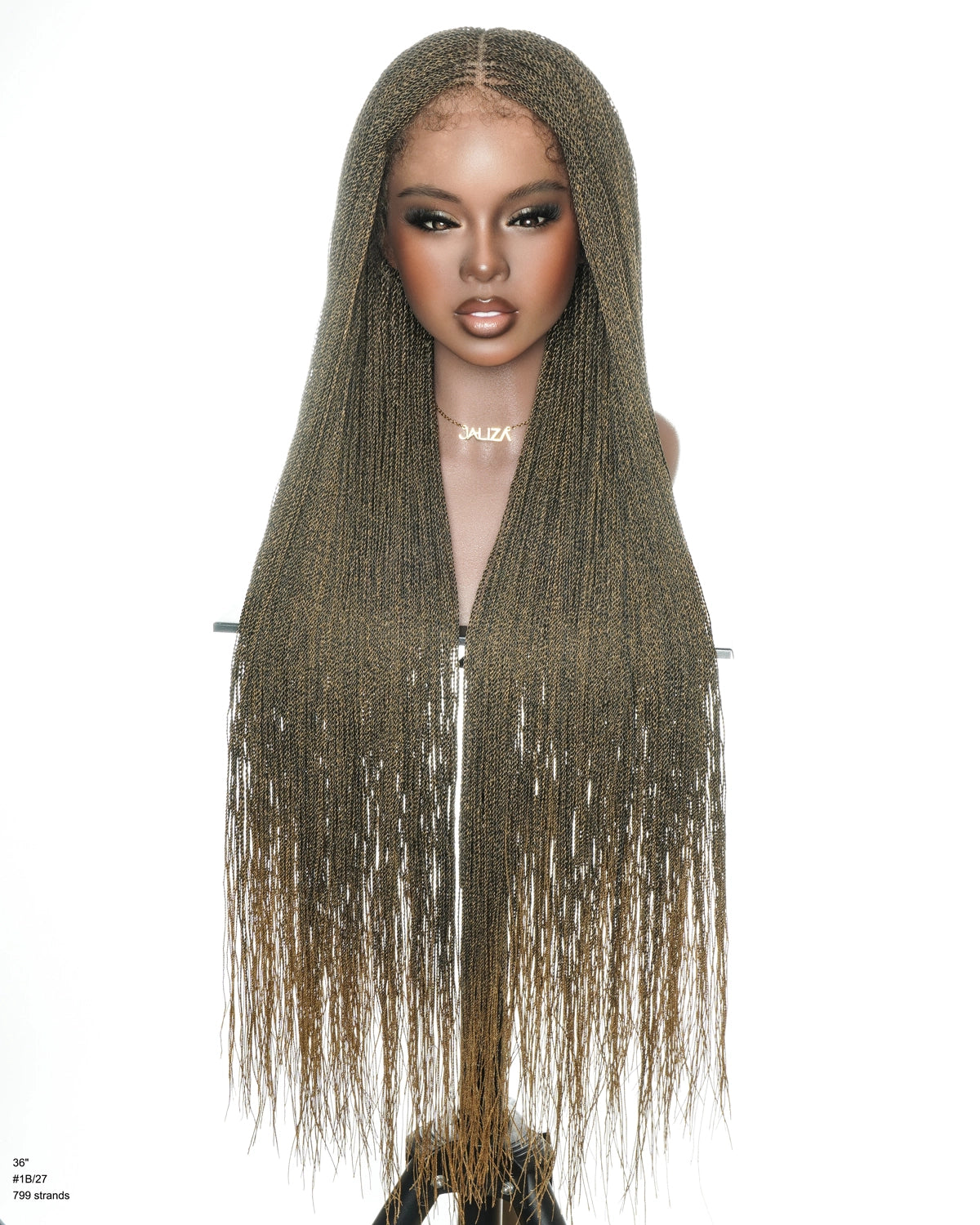 Mica - Micro Senegalese Twist Pre Bleached Swiss HD Full Lace Knotless Braids Wig 799 Strands