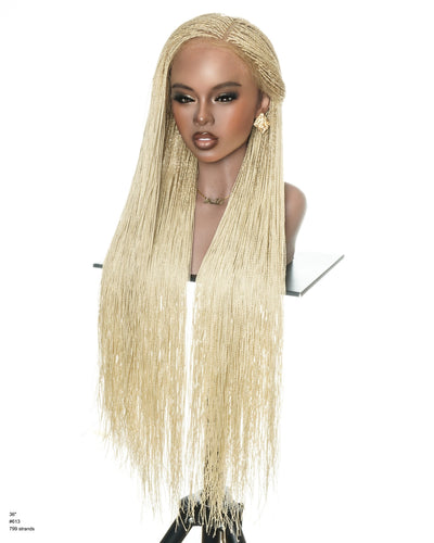 Mica - Micro Senegalese Twist Pre Bleached Swiss HD Full Lace Knotless Braids Wig 799 Strands