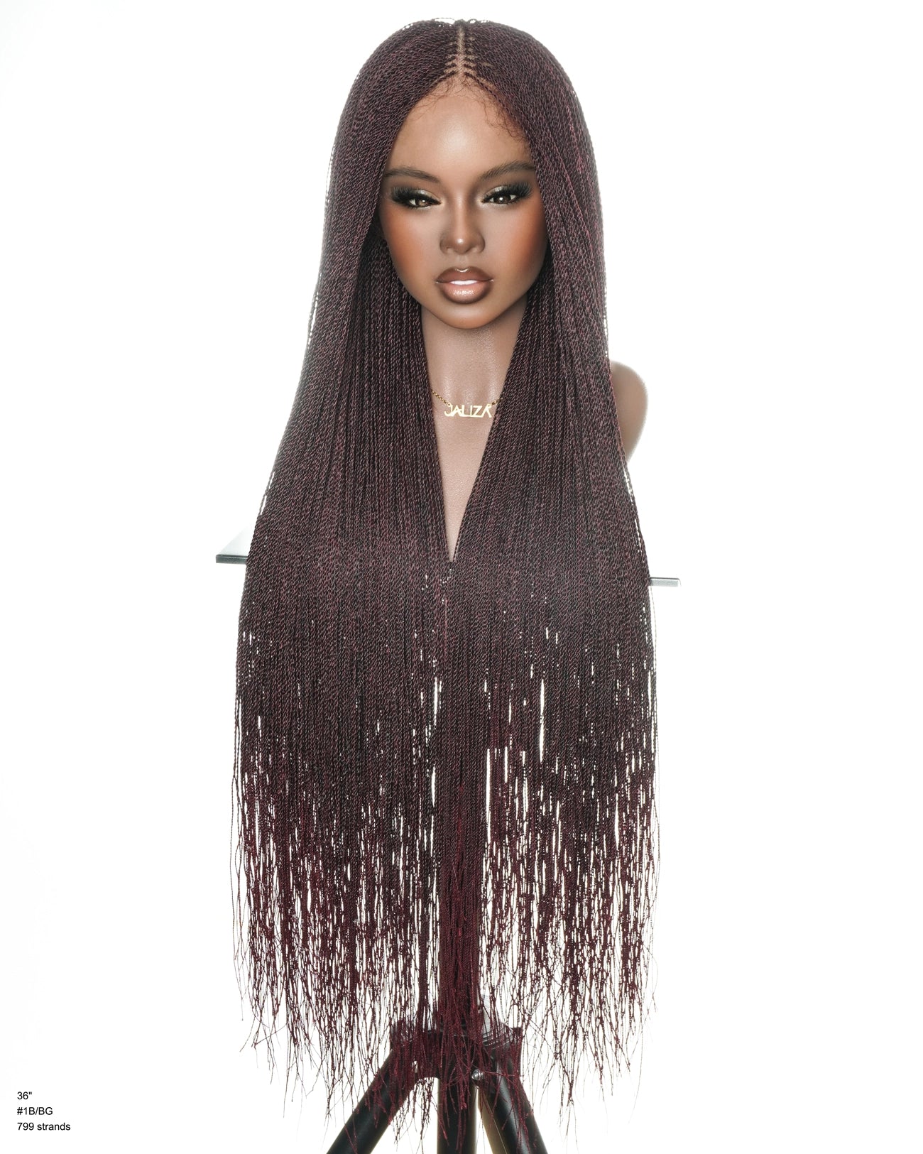 Mica - Micro Senegalese Twist Pre Bleached Swiss HD Full Lace Knotless Braids Wig 799 Strands