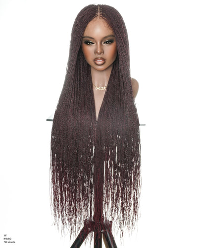Mica - Micro Senegalese Twist Pre Bleached Swiss HD Full Lace Knotless Braids Wig 799 Strands