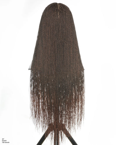 Mica - Micro Senegalese Twist Pre Bleached Swiss HD Full Lace Knotless Braids Wig 799 Strands