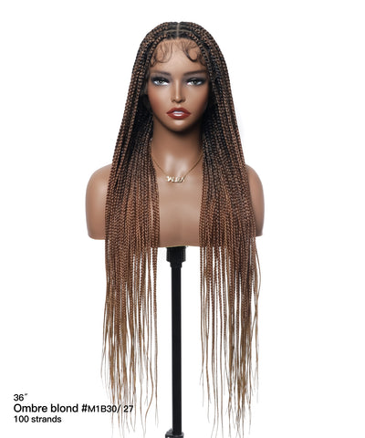 48" Lightweight Knotless HD Full Lace Box Braided Wig