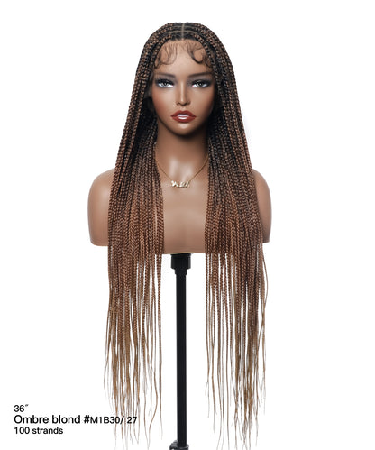 48" Lightweight Knotless HD Full Lace Box Braided Wig