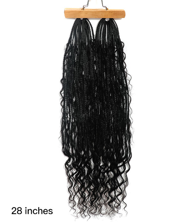 crochet box braids with human hair boho curls-jaliza