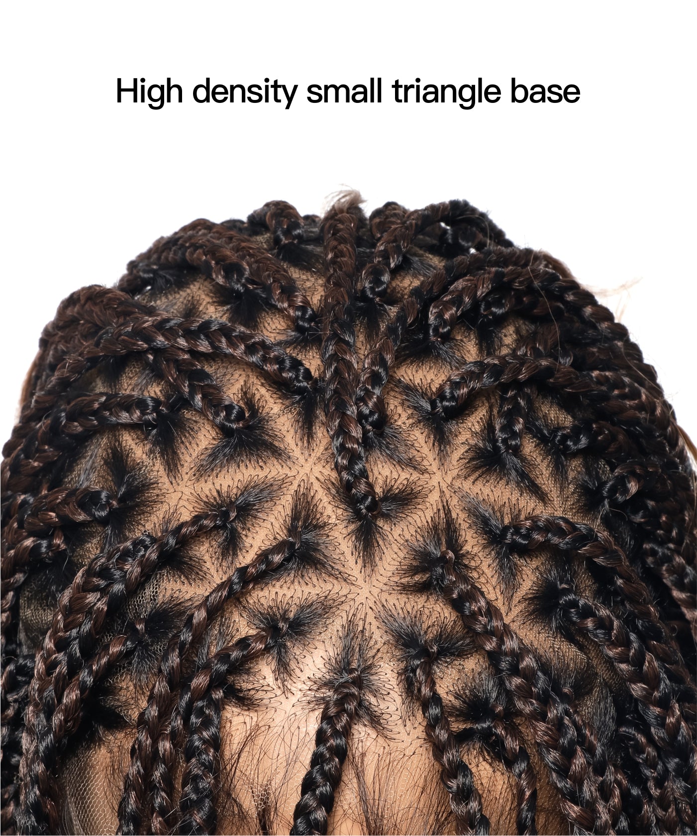Triangle Base Human Hair Boho Curls 36" HD Full Lace Knotless Boho Box Braided Wig Full Density 99 Strands