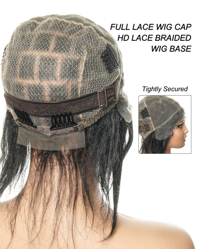 HD Full Lace Cap for Hair Braiding - Human Hair Baby Hair - For Alopecia & Thinning Hair