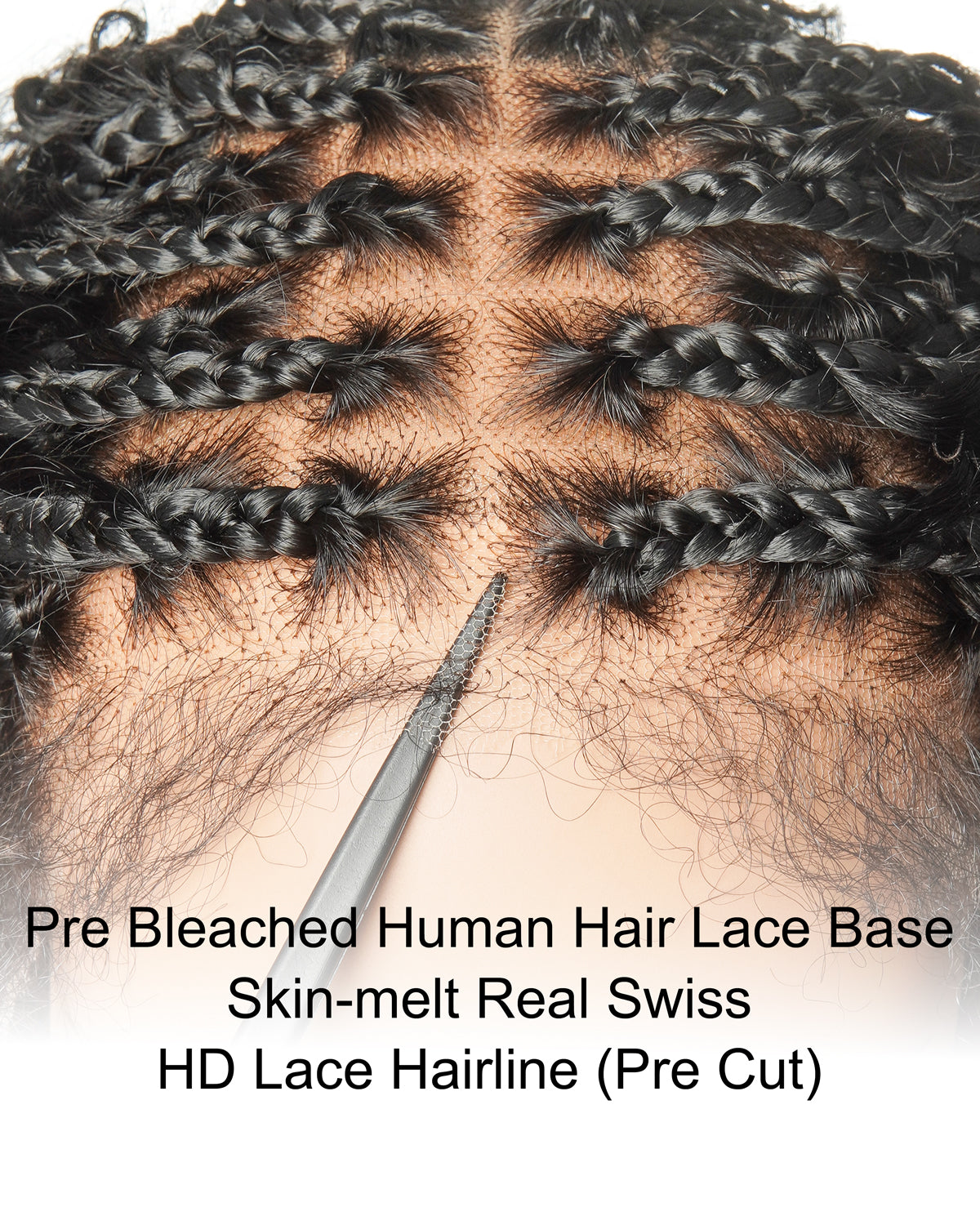 16" HD Full Lace Human Hair Curly Wave Boho Box Braided Wig