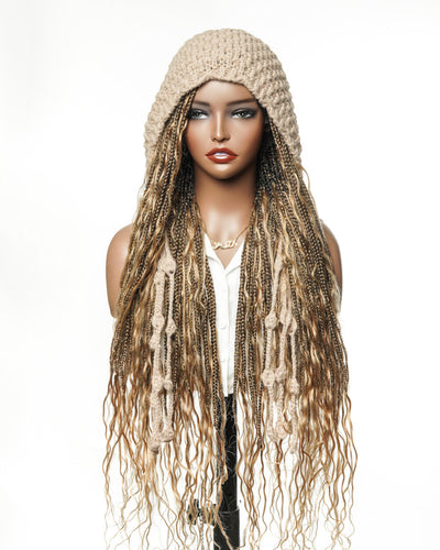30 Inch Swiss HD Full Lace Human Hair Boho Box Braided Wig