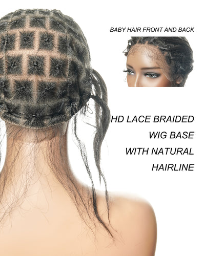 HD Full Lace Cap for Hair Braiding - Human Hair Baby Hair - For Alopecia & Thinning Hair