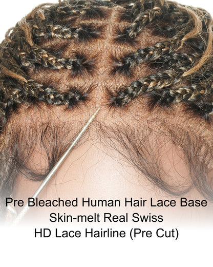 12" Pre Bleached Full Lace Boho Box Braided Wig