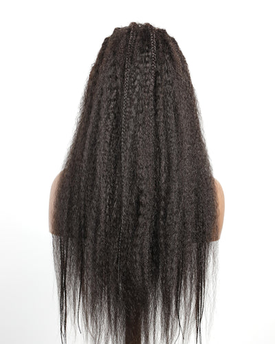 Extra Full Pre bleached Human Hair Lace Braided Cornrow Style Braided Wig
