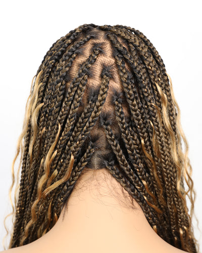 30 Inch Swiss HD Full Lace Human Hair Boho Box Braided Wig