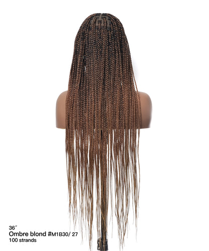 48" Lightweight Knotless HD Full Lace Box Braided Wig