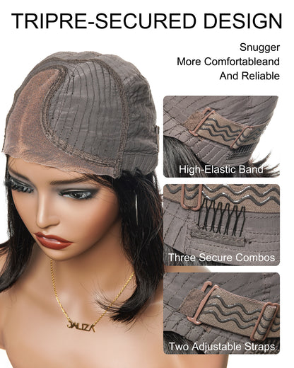 100% Virgin Human Hair Glueless HD lace Deep Wave Wig - Pre Cut Pre Bleached Pre Plucked Wear to Go