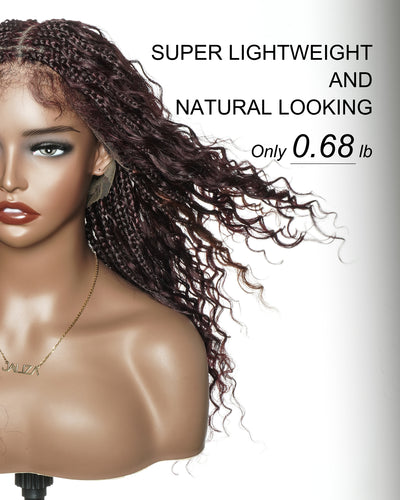 Lumina - 18" Piano Color Swiss HD Full Lace Human Hair Boho Braided Wig