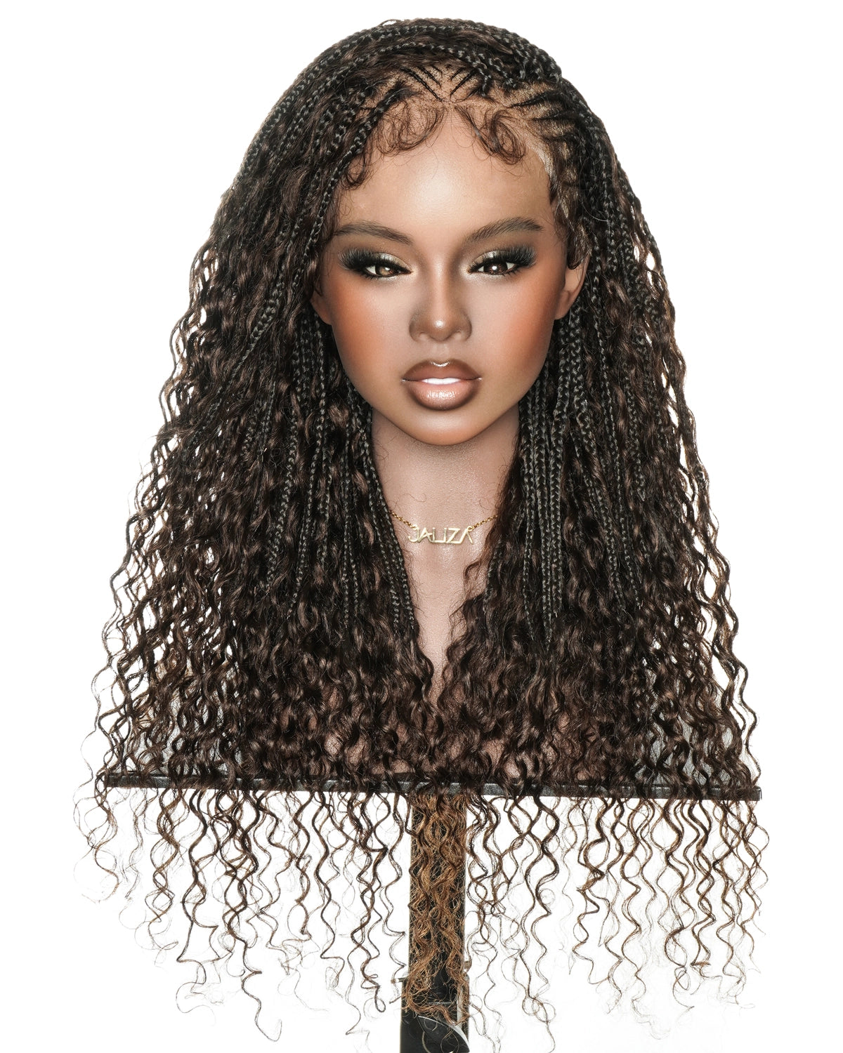 Avery 24" Glueless Full Lace Fulani Water Wave Boho Curls Braided Wig
