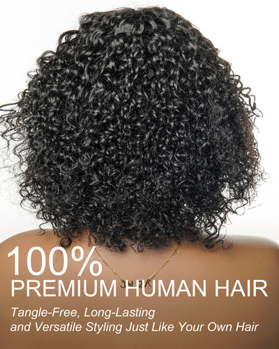 Bobrina 14" 100% Virgin Human Hair Deep Wave Bob Glueless Pre Cut Pre Bleached HD Lace Wear to Go (for US Market Only)