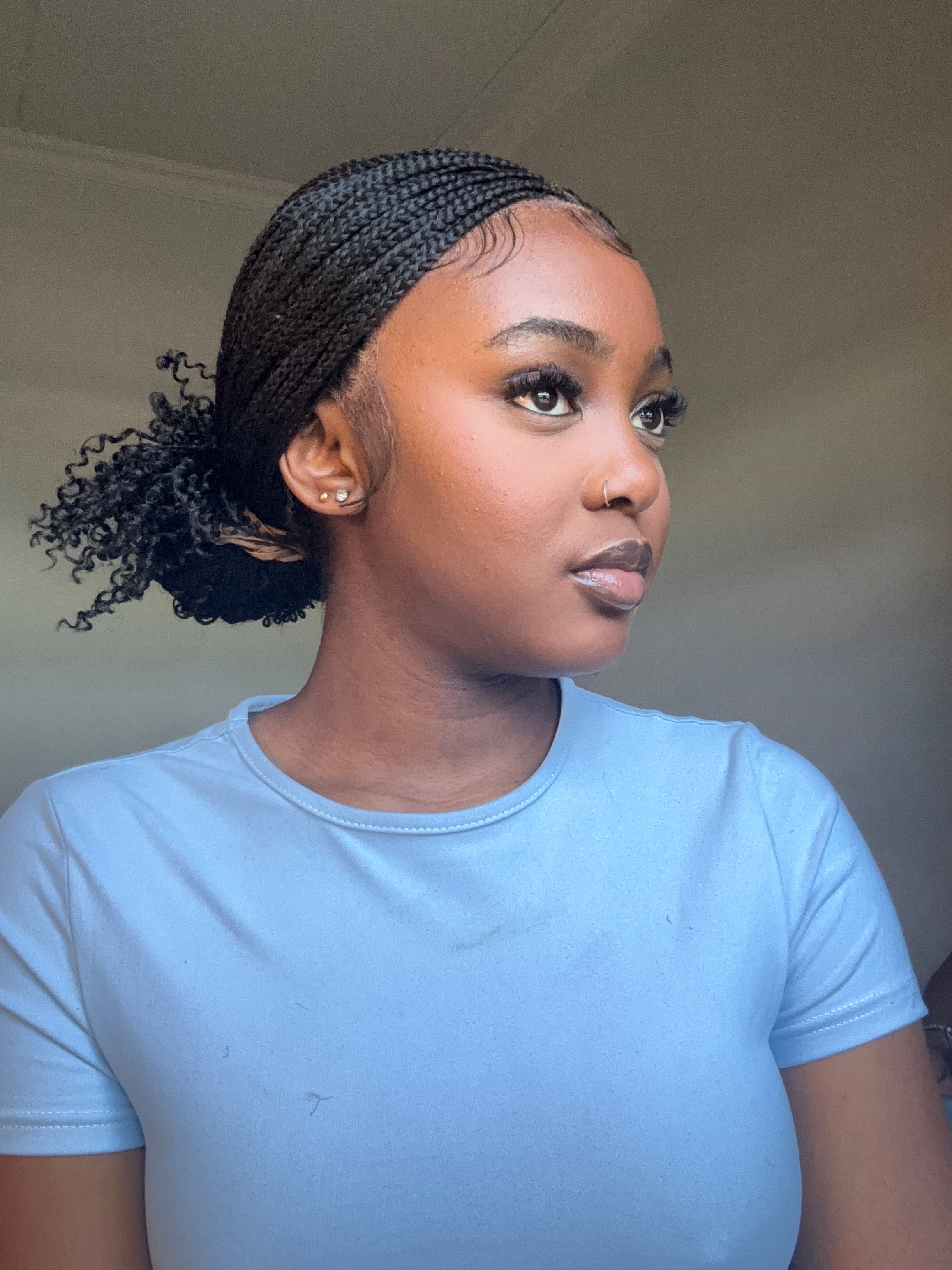 Bona - 14" Knotless Micro Box HD Full Lace Braided Wig With Curly Ends