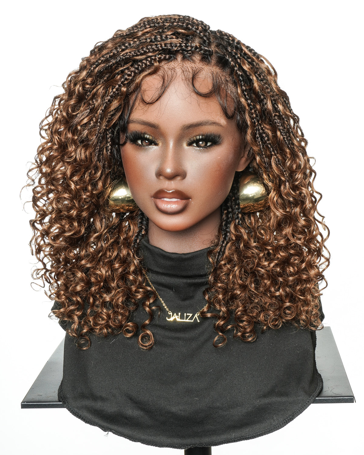 Cleo - 16" The Golden Globe Cut Glueless Swiss HD Full Lace Water Wave Boho Braided Wig