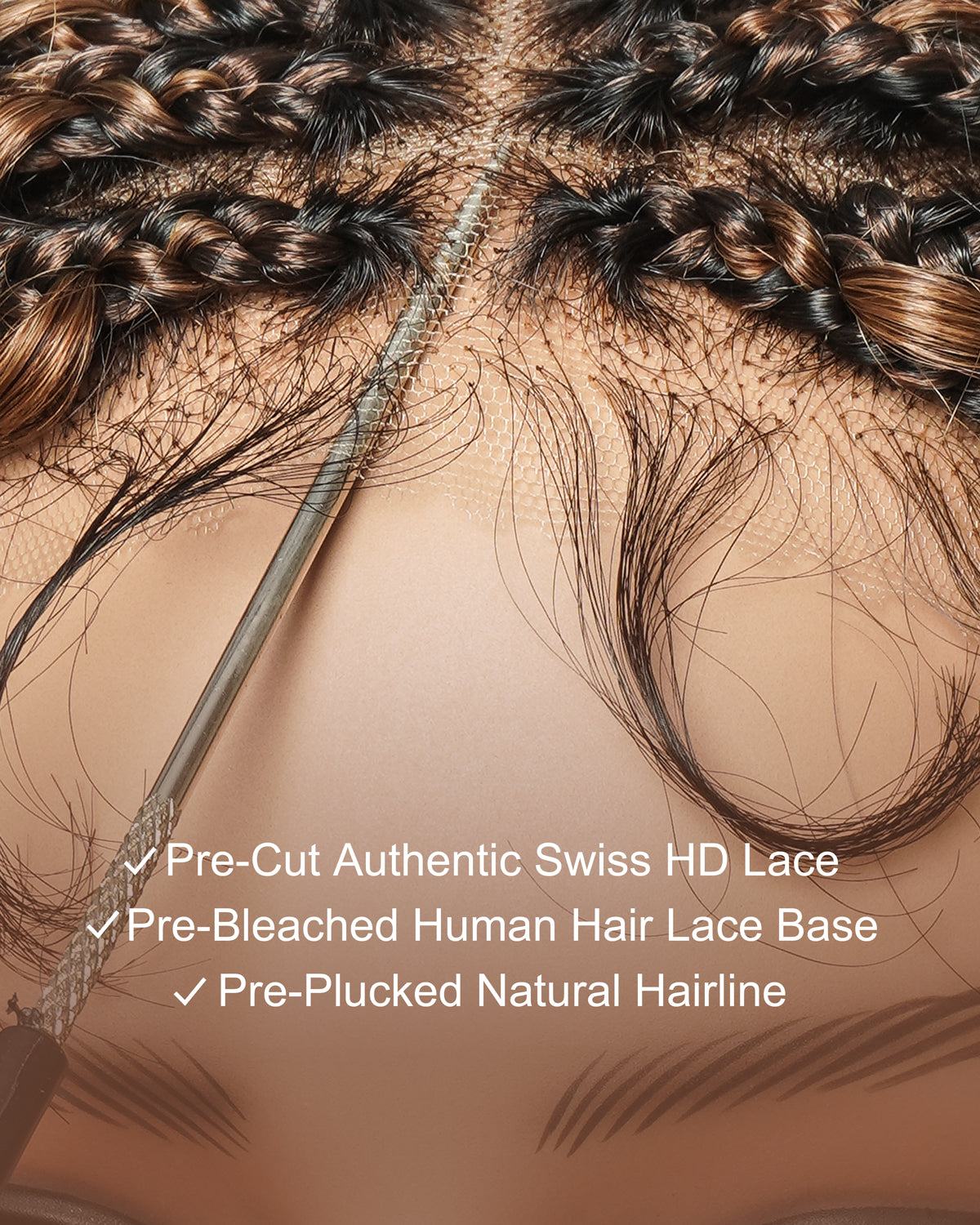 Cleo - 16" The Golden Globe Cut Glueless Swiss HD Full Lace Water Wave Boho Braided Wig