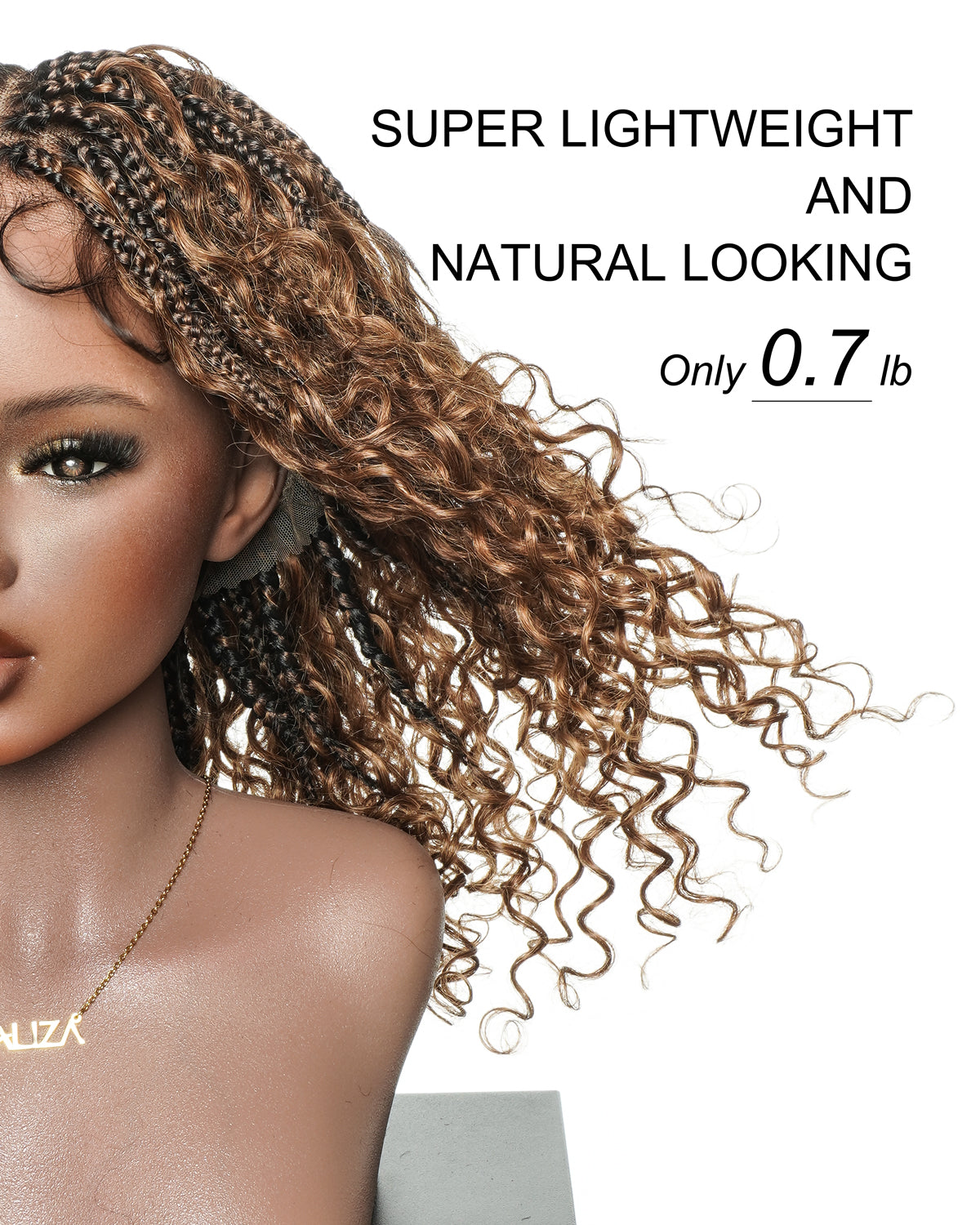 Cleo - 16" The Golden Globe Cut Glueless Swiss HD Full Lace Water Wave Boho Braided Wig