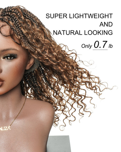Cleo - 16" The Golden Globe Cut Glueless Swiss HD Full Lace Water Wave Boho Braided Wig