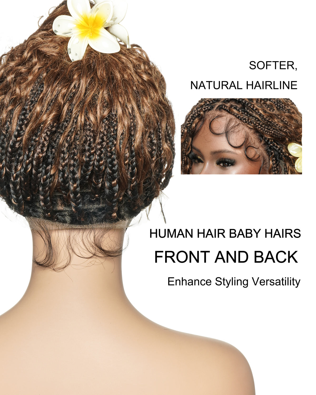 Cleo - 16" The Golden Globe Cut Glueless Swiss HD Full Lace Water Wave Boho Braided Wig