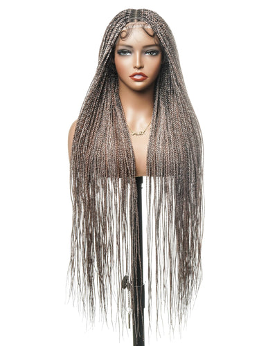 Swiss HD Full Lace Knotless Micro Box Braided Wig 36" 200 Strands