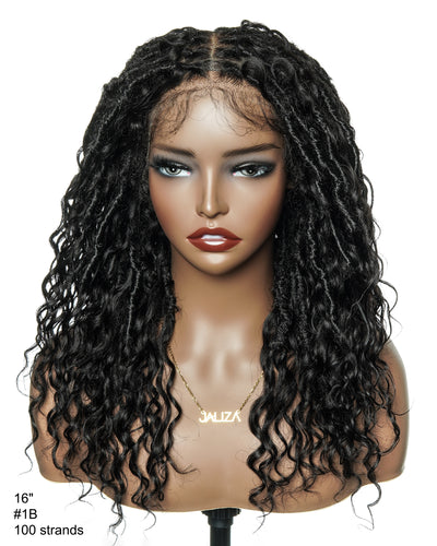 Salon-level Knotless Boho Locs Swiss HD Full Lace Human Hair Boho Curls Locs Wig