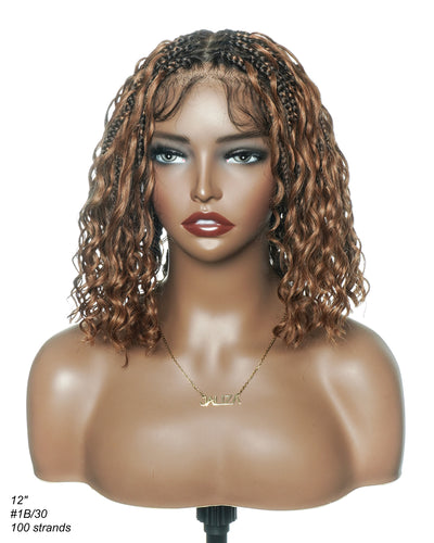Kiki Bob 12" - JALIZA Slip-On™ Pre Bleached Swiss HD Full Lace Boho Box Braided Wig
