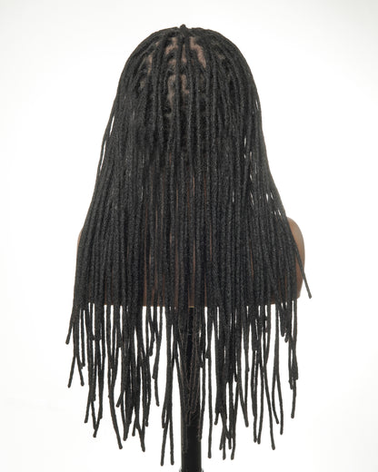 100% Human Hair Dreadlock Pre Bleached HD Full Lace Wig 24" 100 Strands
