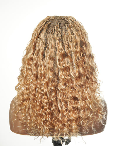 Lumina - 18" Piano Color Swiss HD Full Lace Human Hair Boho Braided Wig