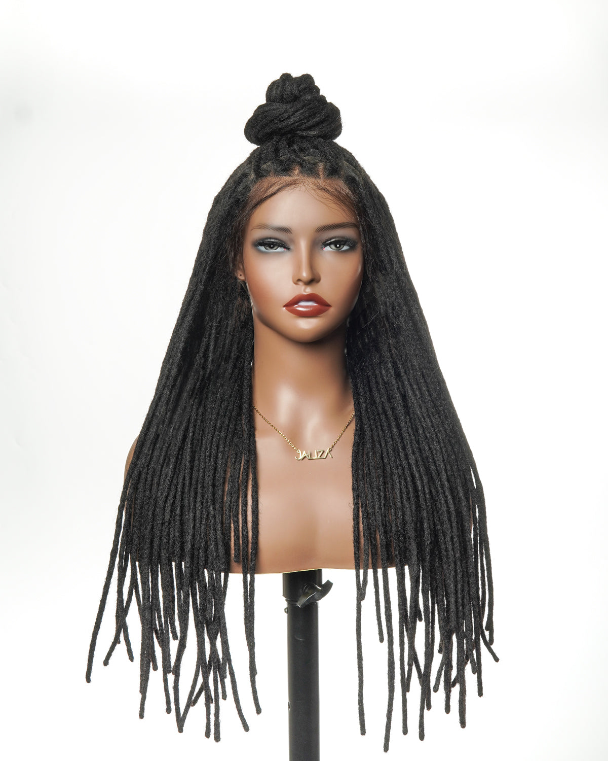 100% Human Hair Dreadlock Pre Bleached HD Full Lace Wig 24" 100 Strands