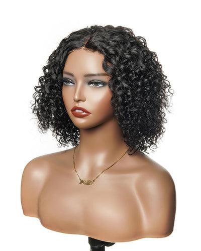 Bobrina 14" 100% Virgin Human Hair Deep Wave Bob Glueless Pre Cut Pre Bleached HD Lace Wear to Go (for US Market Only)