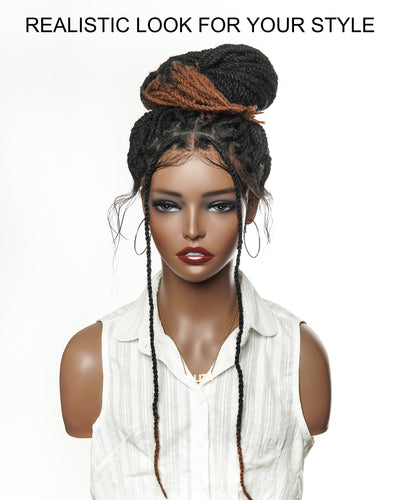 24" 100% Human Hair HD Full Lace Twist  Dreadlock Wig